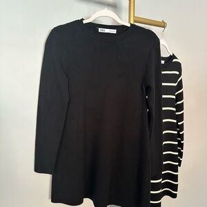 Zara Black A-line Sweater Dress